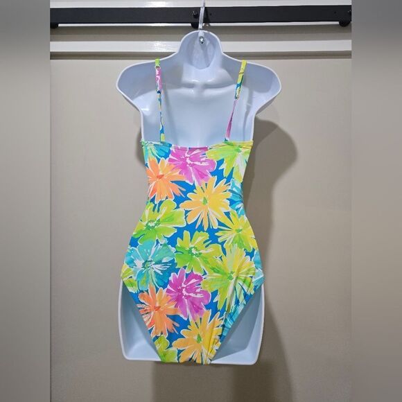 Bleu Rod Beattie Spring It On Shirred Bandeau One Piece Swimsuit NWOT Size 4 - Picture 4 of 5